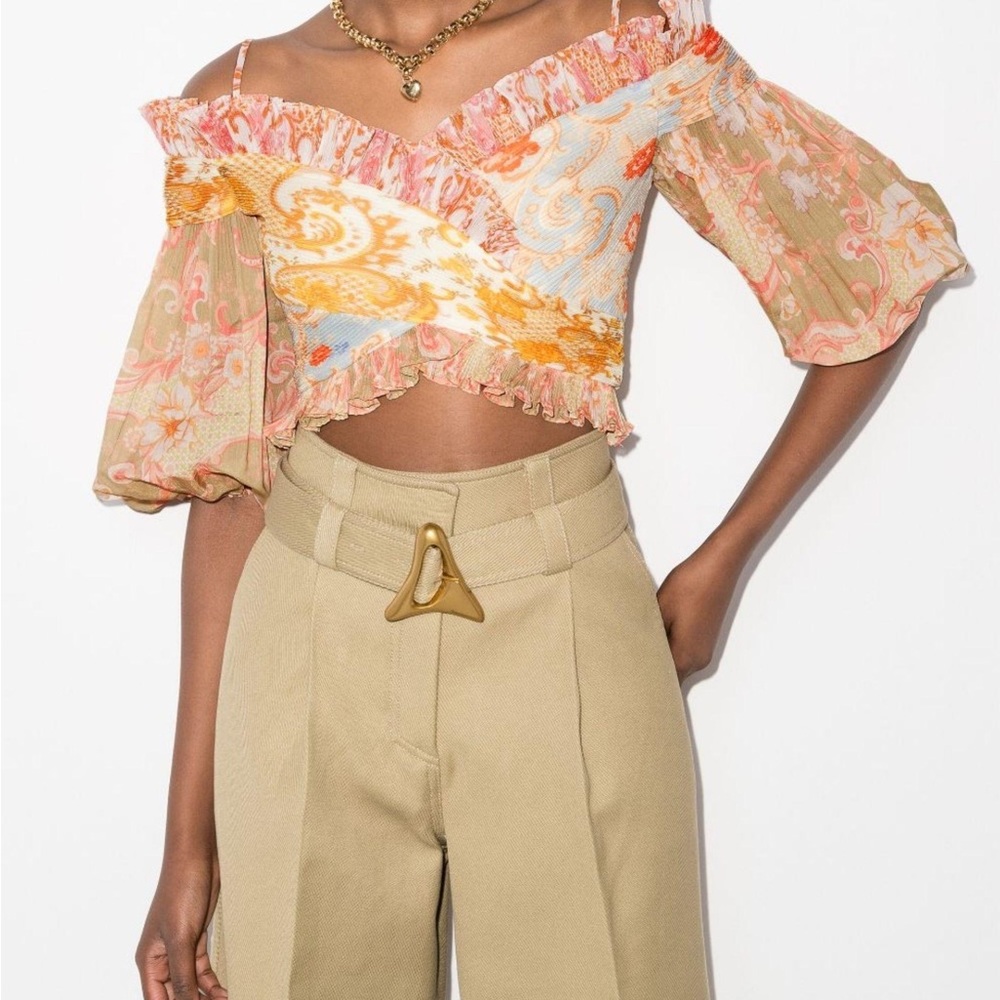 Zimmermann cotton postcard off the shoulder top